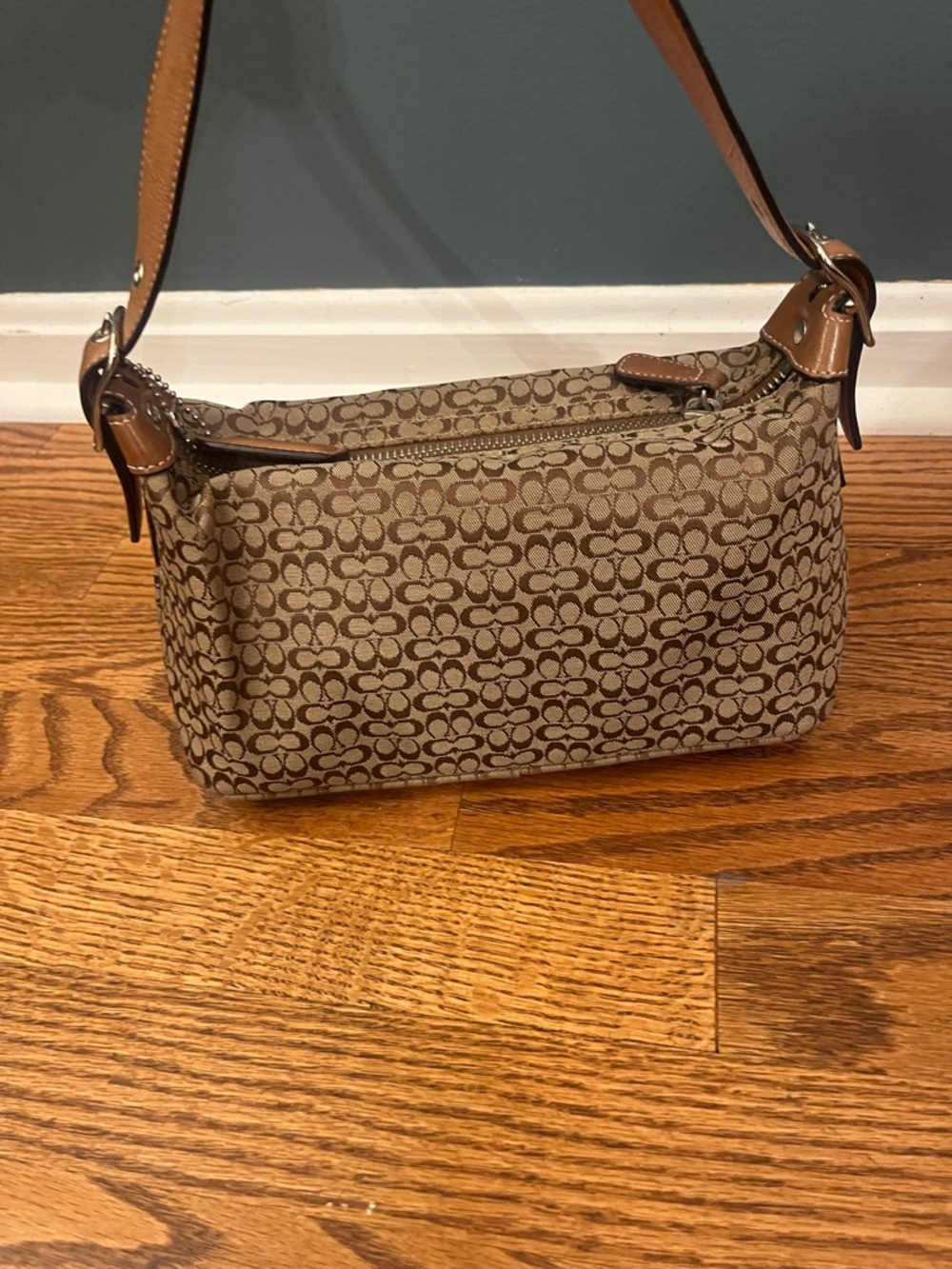 Vintage Coach Y2K Signature C Mini Hobo Demi Jacquard Canvas Shoulder Bag no6332 - Picture 4 of 11